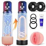 Tagnaff Penispumpe Vakuumpumpe für den Mann Penisvergrößerung, 9 Saugstufen & 9 Trainingsmodi Elektrische Penis Pumpe, Sex Spielzeug für die Männer Masturbator Penies Pump Verlängerung, 7-Stück-Set