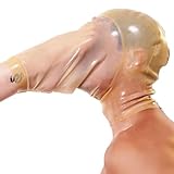 KituT Bondage-Latexmasken, GesichtsöFfnungshauben, FußFetisch-Sexspielzeug, Durchscheinende Masken (XL)