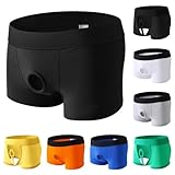 ZYPAINIY Sexy Boxershorts Herren Sexy Unterwäsche für Mann Reizwäsche Unterhosen mit Loch Cockring Baumwolle Erotische Boxershorts Open Front Shorts