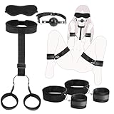 BDSM Sex spielzeug für die Paare,Sex Bett Fesseln Bonageset Fessel Set mit Handschellen Fußfesseln Knebel Handgelenk Extrem Stabiles BDSM Fesslset Sex spielzeug für die Frau Extrem