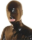 MFMYEE Bondage-Latex-Maske, BDSM-Maske, Fetisch-Kopfhaube, Latex, Cosplay, Reißverschluss hinten (schwarz)