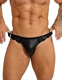 ohyeahlady Sissy Höschen Herren Gay Unterwäsche Sexy Dessous Erotische String Große Größen Wetlook Shorts Männer Tanga Bikini Transparent T-Back Unterhosen Clubwear G-String Thong Underwear Schwarz XL
