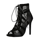 Latex Damen Sexy Sandalen Frauen Frauen High Style Lace-up-Fashion-Damenstiefel Stiefeletten Schwarz 39 Damen (Black, 38)
