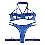 Nachthemden FüR Damen Rote UnterwäSche Frauen Unterwäsche Schnürung Sex Verwirrung Taumilch Verwoben Schwerindustrie Vierteiliges Set Damen Sexy Dessous Mit Strapsen Sexy UnterwäSche Frauen (Blue, S)