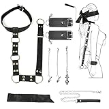 Bondage BDSM Set Sex Spielzeug für Paare, 6in1 Extrem Sex Spiel Toys Enthält Handschellen Halsband Augenbinde Nippelklemmen analplug Erotische Fixiergurte Erotiek SM Fesseln Sex Toyset für Paar