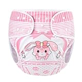LittleForBig Waschbarer Verstellbarer Wiederverwendbarer Wasserdichter Stoffwindel Überhose Bezug für Erwachsene Einheitsgröße - Baby Usagi Rosa L