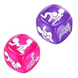 MKEAWWU Sex Spielzeug Für Die Paare 2 Stück Würfelspiel-Set, Sexstellungen, Lehrbuch, Humorspiel, Partyspiel, Schlafzimmer Geschenk, 1,8Cm, Lila (Oral), Rosa (Sex)
