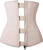 YIANNA Korsett Damen Bauchweg Stark Formend Sport Body Shaper Corsage Waist Trainer Corset Shapewear Taillenformer Korsage Mieder Beige XS 2219