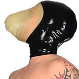MFMYEE Bondage Latex maske,BDSM-maske Fetisch Kopfhaube Latex Cosplay Reißverschluss hinten,Cosplay,Halloween Maske (M)