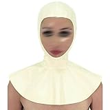 Cosplay Sm Maske Gummimaske Halloween Party Maske Latex Sexmaske Extreme Bondage Spiele BDSM Latexmaske Mit Reißverschluss Fetisch Cosplay Kopfbedeckung,M,White