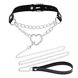 Halsband Damen für Sex, BDSM Halsbänder Leine Ketten, Fetisch Collar für Sexspielzeug & Bondage, Sexhalsbänder für Paare, Männer & Frauen (Schwarz2)