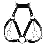 WENTPOL Punk Leder Geschirre Harness BDSM Damen sexy Brust Fesselgurt Harness Body Brustgurte Cupless Lingerie Fesseln Sexspielzeug Sexy Dessous Bondage Cosplay Club Kleidung Erotik Korsett Bikini