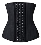 YIANNA Korsett Shapewear Damen Bauchweg Stark Formend Latex Waist Trainer Sport Body Shaper Corsage Taillen Mieder Taillenformer Schwarz 20173 XL