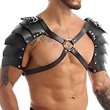 Lunriwis Harness Männer Leder Brust,Herren Gay Männer Leder,Geschirre Leder Einstellbar Körper, Körper Bondage Brustgurt Fetisch,Sexy Unterwäsche für Mann, für Party Kostüme,Party Clubwear