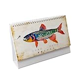 Essential Fly Fishing Baits Types 2026 Tischkalender, 12-Monats Planer, dekoratives Stück Angel Tischkalender