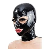 Kangxinsheng Schwarze Latex Mask,Naturkautschuk Maske Unisex,Geeignet für Cosplay Club Maskerade Kostüme-XXL