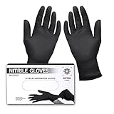 Ritter Premium Nitrilhandschuhe schwarz 100 Stück - Einweghandschuhe latexfrei - Einmalhandschuhe nitril puderfrei - Black Nitrile Gloves - Größe L
