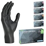 ARNOMED 100x Einweghandschuhe M, Latexhandschuhe Schwarz (1x100 Stk) Einweghandschuhe puderfrei, Handschuhe Latex Einweg, Putzhandschuhe, Latex Handschuhe, Einmal-/Einweg-Handschuhe XS, S, M, L & XL