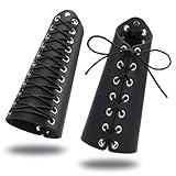 nbeads Mittelalterliche Leder Armschienen, Leder Armschützer Schnalle Armschienen Schnalle Breite Armschiene Ritter Retro Renaissance Armschützer für Halloween Kostümzubehör, Schwarz