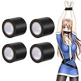 Qoosea Bondage Fesselband Wiederverwendbare Statische PVC-Fesseln für Paare 52.49ft Länge Ideal für Sinnliche Spiele und Bondage-Abenteuer(4 Packungen)