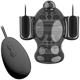 FOPS Eichel stimulator mann Stimulationsring Cockring Penis Vibrator männerStimulator mit 20 Modi, Doppelt Vibro Ei Bullet Vibratoren mit Fernbedienung, Masturbieren für männer elektrisch N05-14 (S)