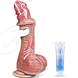 Realistischer Dildo Sex Spielzeug für die Frauen Männer - Silikon Anal Dildos für Paare mit Beweglicher Vorhaut & Hoden, 21CM Penis Analdildo Gay Sexspielzeug mit Realistischen Venen & Starke Saugnapf