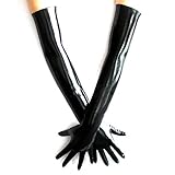EXLATEX Latex Gummi Schwarz Lange Handschuhe Fetisch Outfits Kost¨¹m Zubeh?r Plus Size