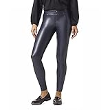 HUE Damen Kunstleder Leggings, Navy, Groß