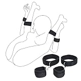 Bettfesseln Sex Handschellen Spiele SM Kit Bondage Spreader mit Handschellen, Fußfesseln Augenbinde Federkitzler, BDSM Set für Paare Frauen Sexuelles Spielzeug, Sex Toys (Handschellen und Fußfesseln)