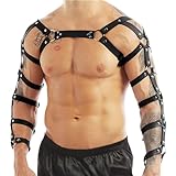 TUYMNI Herren Verstellbare Brust Harness PU Leder Männer Brust Geschirr Punk Gothic Fetisch Bandage Kostüme Männer Sexy Schulter Schulter Gürtel Erotik Wäsche Cosplay Party Clubwear