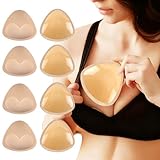 HuaCommerce 4 Paar hautfarbene Selbstklebende Push Up Pads für Bikini und Badeanzug, wasserdichte Silikon-Brustvergrößerungspads, perfekt für Sport, Kleider und Alltag (hautfarben)