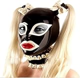 MFMYEE Latexmaske Gummi BDSM Fetisch Bondage Maske-Halloween Maske Cosplay Maske aus Latex mit Schmetterlingsgeflecht