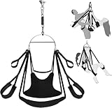 Sex-Schaukel 360° drehbar, Indoor-Decken-Gurt mit hochwertigem Ständer, super verbreiterter Komfortsitz, BDSM-Sexspielzeug-Set für Erwachsene (Grey)