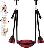 Liebesschaukel Sexschaukel für Paare Sex Schaukel Leder Türschaukel Love-Swing & BDSM Bondageset Fesselse Erotik Schaukel für Erwachsene Sexspielzeug für Paare Extrem Belastbar Bis 150 kg Rot