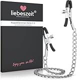 LIEBESZEIT© Nippelklemmen Brustwarzen - NEUHEIT 2024 - Einstellbare Nippel Klemmen Nipple Clamps SM Fetisch Sexspielzeug für die Frau Mann Paare BDSM Toys Sextoys Bondage Sex Spielzeug Set Nippelkette