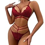 Dessous Damen Sexy Reizwäsche Set - Brustfrei Sexy Eng Lingerie Ungepolstert Hinten Offen Reizwäsche Breit Frauen Dessous Curvy Elegant Wetlook Damen Bodysuit Zipper Dessous Set Mit Strümpfen