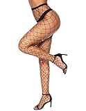 RSLOVE Damen Netzstrümpfe Glänzende Pantythose Strumpfhose Sexy Strumpfhose Schwarz Einheitsgröße