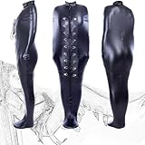 LYCREW Latex Bondage Kleidung, Fesselset Zwangsjacke System mit Einstellbar Nylon-Gürtel, Kann beide Arme kontrollieren,BDSM Slave Fetisch Spiel Sex Spielzeug für Paare,L