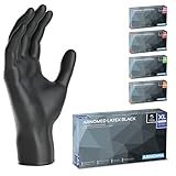 ARNOMED 100x Einweghandschuhe XL, Latexhandschuhe Schwarz (1x100 Stk) Einweghandschuhe puderfrei, Handschuhe Latex Einweg, Putzhandschuhe, Latex Handschuhe, Einmal-/Einweg-Handschuhe XS, S, M, L & XL