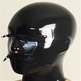 BDSM Halloween Paar Maske Latexmaske SM Bondage Maske Extrem Rubber Maske Sex Kopfmaske Maske Mit Reißverschluss Vorne Maskerade Fetisch Sexspielzeug Für Frauen Herren,M,Black