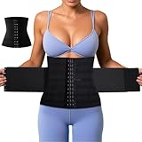 UZSUZZ Bauchweggürtel Gürtel Verstellbarer, Waist Trainer Bauchweggürtel Herren Damen, Taille Cincher Taillenmieder für Fitnesstraining, Figurformend Abnehmen Waisttrainer Taillenformer (Schwarz, L)