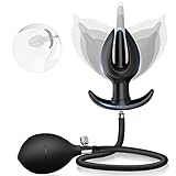 Defomy Neuer Aufblasbar Analplug Buttplug Sex Spielzeug, Silikon blühen mit abnehmbarer Pumpe, Fetisch BDSM Analsex Groß Anal Dilatator Prostata Stimulation Sexspielzeug für Männer Frauen Paare (A)