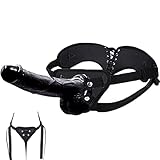 Umschnalldildo Fetisch für Bondage,BDSM Realistischer Dildo Saugnapf 18 cm Penis Doppeldildo Harness Damen Einstellbar, Umschnallpenis Sexspielzeug für Frauen,Strap-On Harness Lesben Masturbator