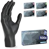 ARNOMED 100x Einweghandschuhe XL, Latexhandschuhe Schwarz (1x100 Stk) Einweghandschuhe puderfrei, Handschuhe Latex Einweg, Putzhandschuhe, Latex Handschuhe, Einmal-/Einweg-Handschuhe XS, S, M, L & XL