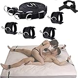 BondageSet Bett Fesseln Sex Spielzeug für Paare extrem-Bettfesseln mit Handschellen, Bettset Bettfesseln Fußfesseln