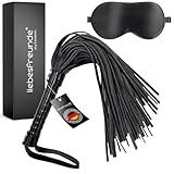 Liebesfreunde® Sex Peitsche – Flogger BDSM Spielzeug, hart und weich anwendbar, inkl. Augenbinde