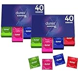 Durex Surprise Me Kondome in stylischer Box – Aufregende Vielfalt, praktisch & diskret verpackt - für sicheren Sex & extra Stimulation – 80er Großpackung (2 x 40 Stück)