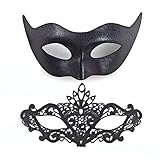 Venezianische Maske - Männer & Damen Spitze Maske Schwarz, Augenmaske für Halloween & Karneval, 160mm*240mm