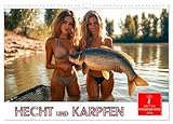 Hecht und Karpfen (Wandkalender 2026 DIN A3 quer), CALVENDO Monatskalender: Atemberaubende Fotos von starken Anglerinnen mit großen Fischen. (CALVENDO Tiere)