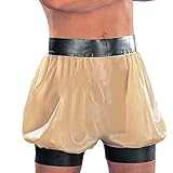 Kangxinsheng Transparent Latex Gummi Pumphose für Männer,Handgefertigter Naturkautschuk Höschen Shorts,Geeignet für Cosplay Kostüme-L